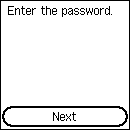 Enter the password screen